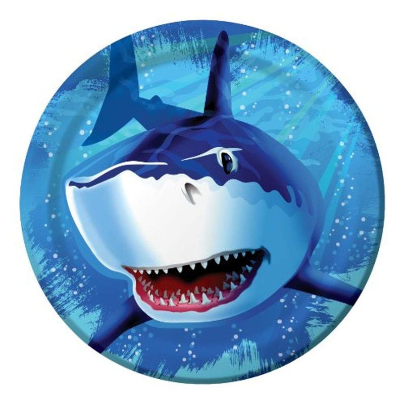 CREATIVE CONVERTING 8-Count Round Paper Dinner Plates  Shark Splash