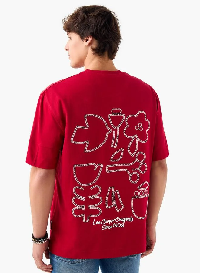 Lee Cooper Embroidered T-shirt with Crew Neck