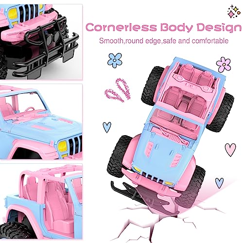 NQD Remote Control Car for Kids 116 Scale 80 Min Play 24Ghz Off Road RC Trucks with Stickers Toy Car Gift for Girls 3 4 5 6 Year Old - Image 5