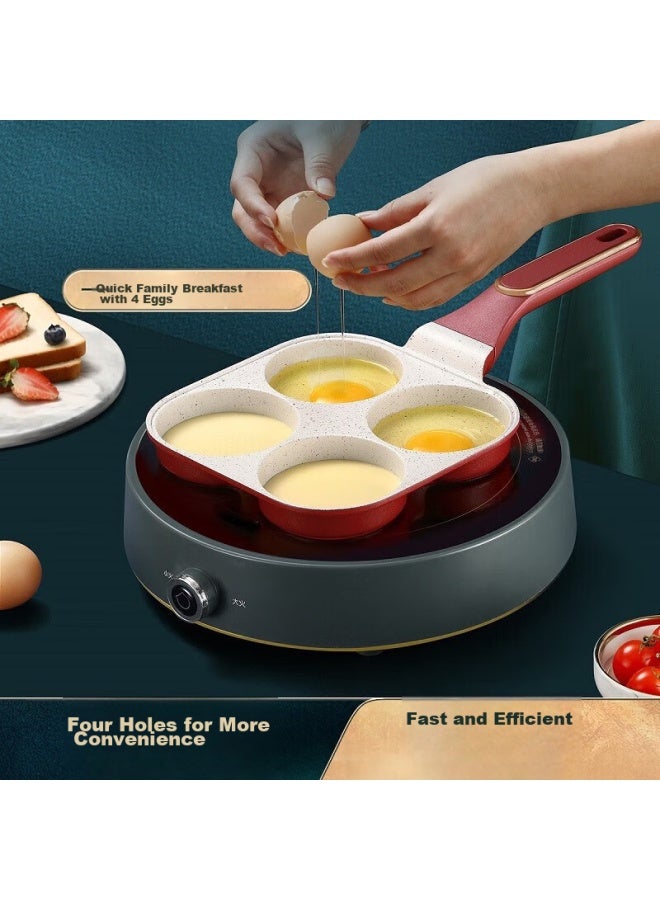 Ssn Four-hole Frying Pan, Egg Maker, Breakfast Pan, Egg And Burger Pan, Non-stick Pan, Egg And Meat Burger Pan - Image 4