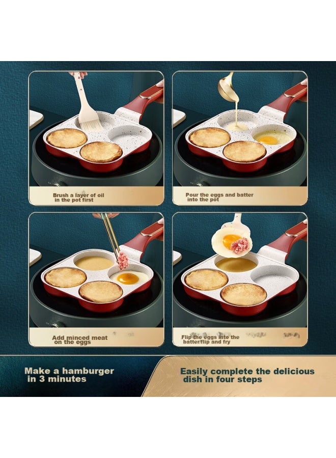 Ssn Four-hole Frying Pan, Egg Maker, Breakfast Pan, Egg And Burger Pan, Non-stick Pan, Egg And Meat Burger Pan - Image 2