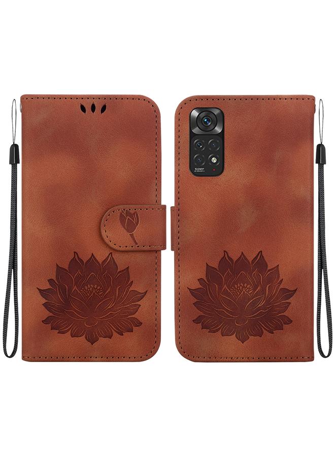 Case For Xiaomi Redmi Note 11 Global / Note 11S Lotus Embossed Leather Phone Case