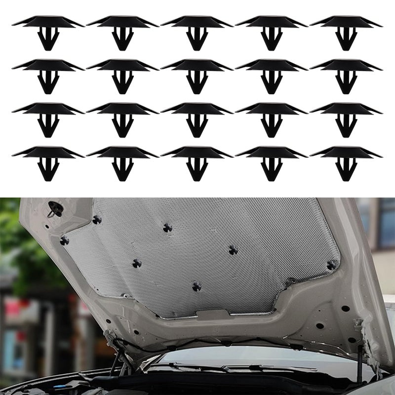 Lecctso 20Pcs Hood Insulation Retainers PushType Retainer Clips Replacement for Jeep Grand Cherokee Chrysler Dodge Ram Nylon Clip Fasteners Push Type Push Pin Screws Replaces OEM 4878883AA LH LHS