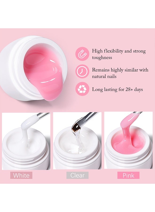 UR SUGAR Extension Nail Gel - UV/LED Camouflage Builder Gel for Nail Extension/Strengthening , Nail Sculpting Gel, Non-Sticky Hand Solid Builder Gel, Upgrade Hard Nail Extension Gel, 3D Sculpting Gel For Nail Art Design Salon Nail Art (#Clear) - Image 5
