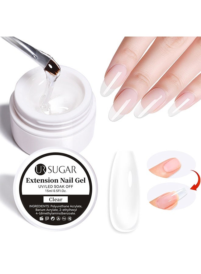 UR SUGAR Extension Nail Gel - UV/LED Camouflage Builder Gel for Nail Extension/Strengthening , Nail Sculpting Gel, Non-Sticky Hand Solid Builder Gel, Upgrade Hard Nail Extension Gel, 3D Sculpting Gel For Nail Art Design Salon Nail Art (#Clear) - Image 1