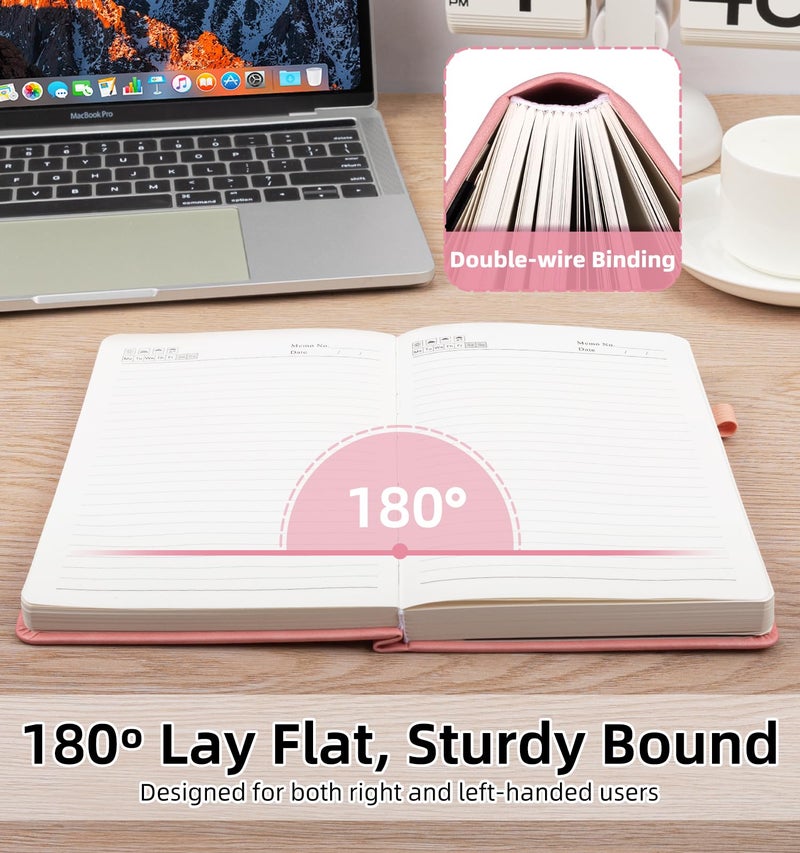 ALKALO Lined Journal Notebook 365 Pages, A5 Leather Journals for Writing Women & Men, Hardcover Notebook with 100GSM Thick Paper, Daily Journal Notebook for Travel, Work, School, Note Taking, College Ruled - Image 5