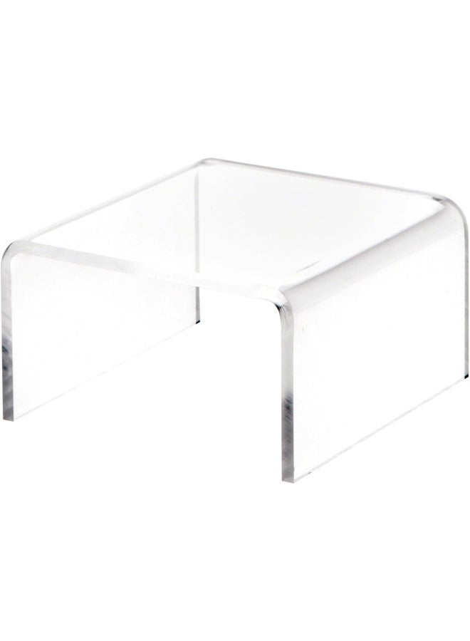 TPGP حامل عرض مربع قصير من الأكريليك الشفاف، 1.5" ارتفاع × 3" عرض × 3" عمق (1/8" سمك)