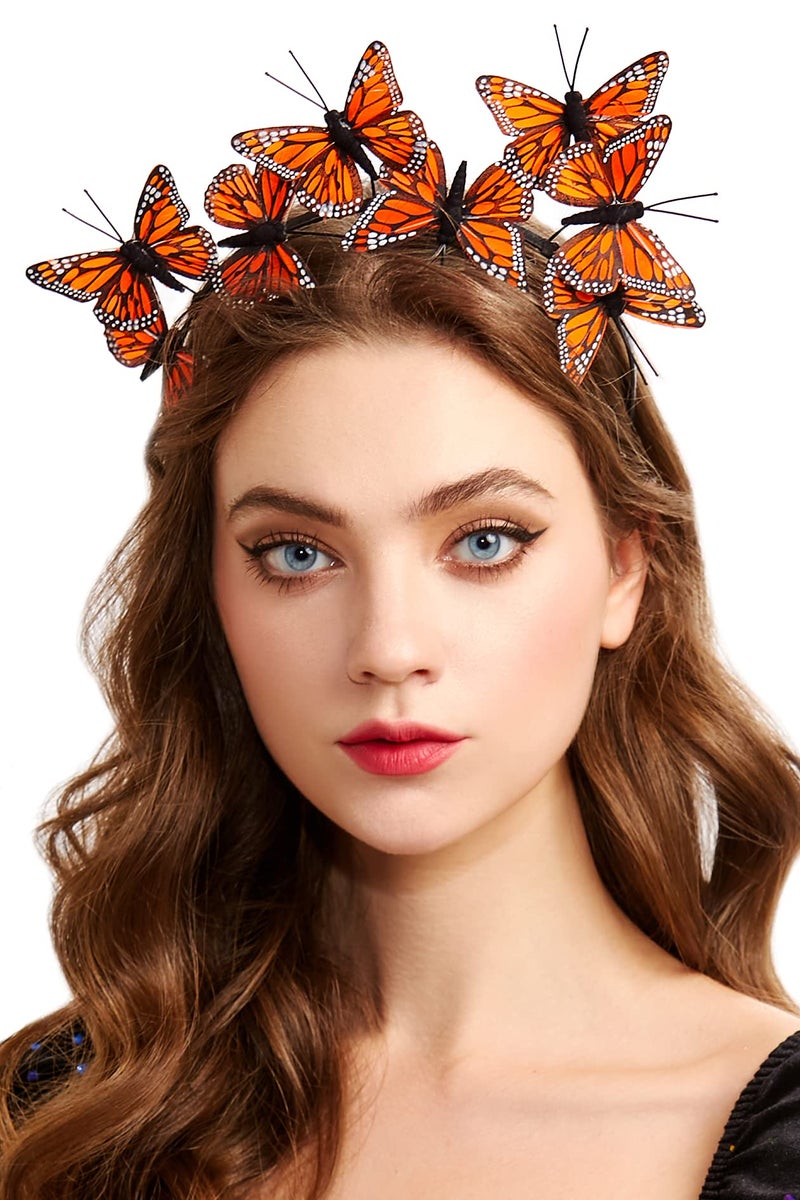 Coucoland Butterfly Fascinator Hat Derby Fascinators Boho Style Headband Butterfly Headpiece - Image 1