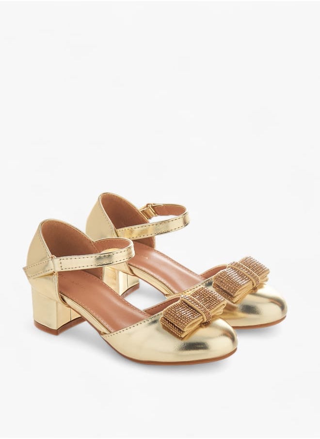 Flora Bella By Shoexpress Girls Block Heel Ballerina With Hook And Loop Closure  - Image 1