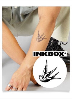 Inkbox Temporary Tattoos, Semi-Permanent Tattoo, One Premium Easy Long Lasting, Water-Resistant Temp Tattoo with For Now Ink - Lasts 1-2 Weeks, Goodbye Home, 3 x 3 in