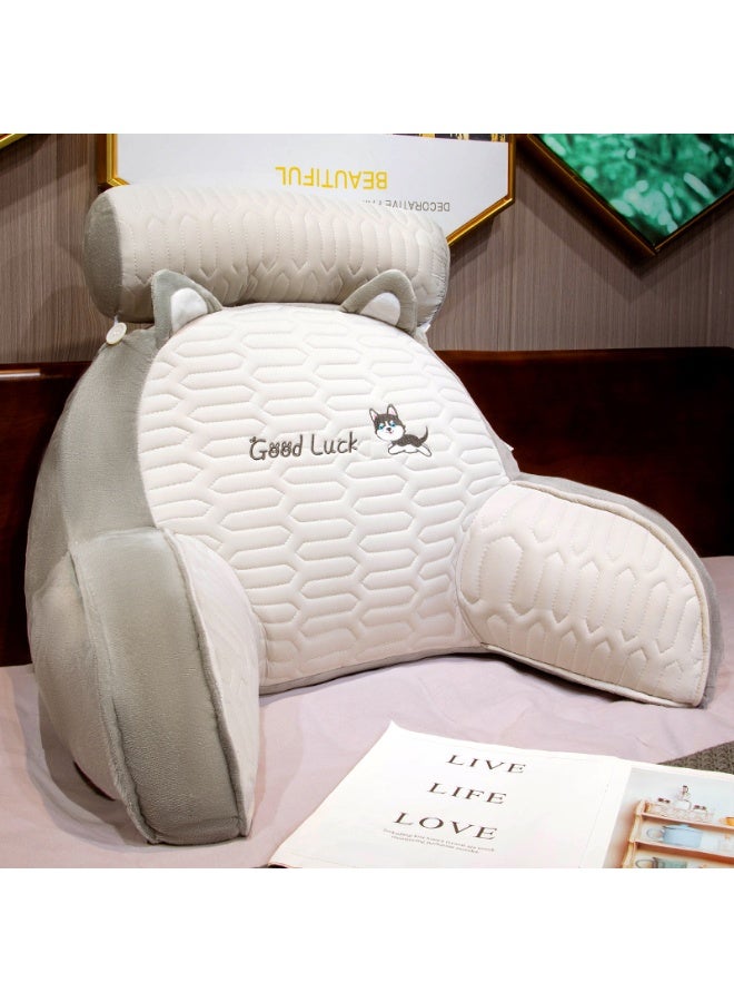 Soft Bunny Ear Reading Pillow with Comfortable Arm Support Designed for ultimate relaxation, this plush reading pillow offers excellent back, neck, and arm support. The breathable textured fabric feels gentle against the skin, making it ideal for reading, studying, streaming movies, or lounging. Its cute bunny ear style complements modern bedrooms and cozy home décor beautifully.