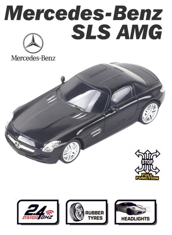 gearbox Kool Speed 1:24 R/C Mercedes-Benz Sls Amg Remote Control Sports Car Toys For Kids  3 Years+ (Black) - Image 3
