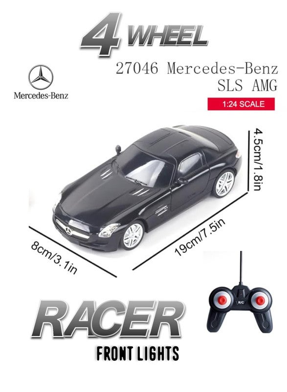 gearbox Kool Speed 1:24 R/C Mercedes-Benz Sls Amg Remote Control Sports Car Toys For Kids  3 Years+ (Black) - Image 2