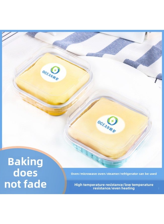 Square Dessert Packaging Box Disposable Aluminum Foil Dish Box Tiramisu Light Luxury Baking High Temperature Resistant Heatable-Specifications:112/30-250ml Uncovered Box (1000)-Color:Big Red - Image 4