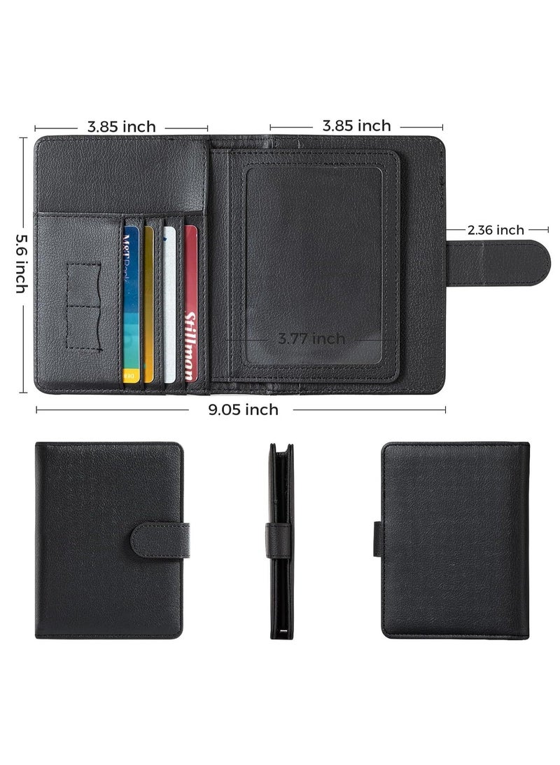واي آند دي Passport Holder, with Card Slots, Travel Wallet Credit Case, RFID Blocking Covers Accessories for Women and Men, Family Business, Black, 1 Pcs - Image 4