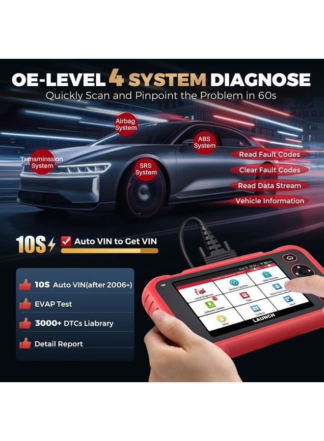 Launch Obd2 Scanner Crp129E Check Engine/Airbag/Antilock Braking/Transmission Reset Oil Lamp/Electronic Parking Brake/Steering Angle Calibration/Tire Pressure Monitor/Throttle - Image 3