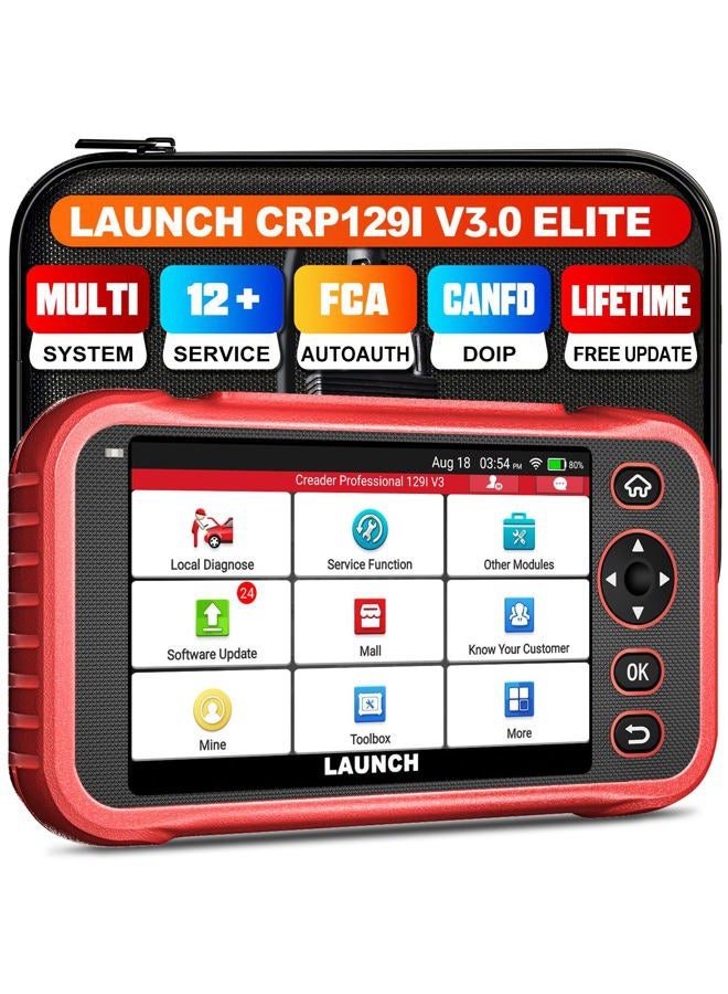 Launch Obd2 Scanner Crp129E Check Engine/Airbag/Antilock Braking/Transmission Reset Oil Lamp/Electronic Parking Brake/Steering Angle Calibration/Tire Pressure Monitor/Throttle - Image 1