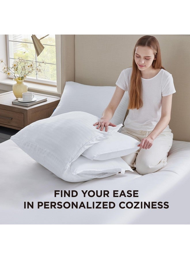 Bedsure Bedsure King Size Pillows Set of 2 - Firm Adjustable Layer Pillows with Cotton Cover, Fluffy Bed Pillows for Sleeping, Luxury King Pillows 2 Pack for Side, Back, Stomach Sleepers  - Image 2