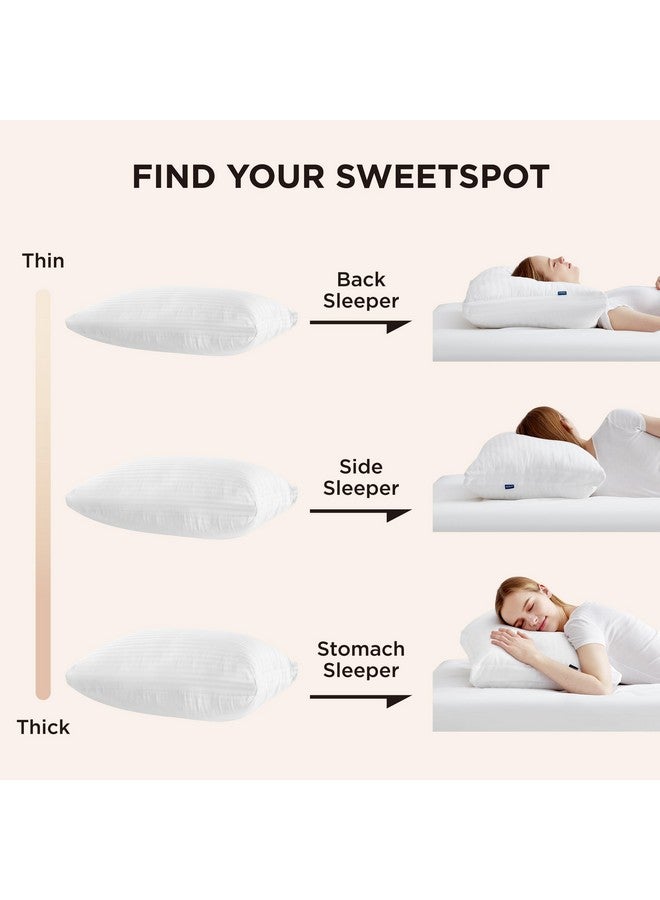 Bedsure Bedsure King Size Pillows Set of 2 - Firm Adjustable Layer Pillows with Cotton Cover, Fluffy Bed Pillows for Sleeping, Luxury King Pillows 2 Pack for Side, Back, Stomach Sleepers  - Image 5