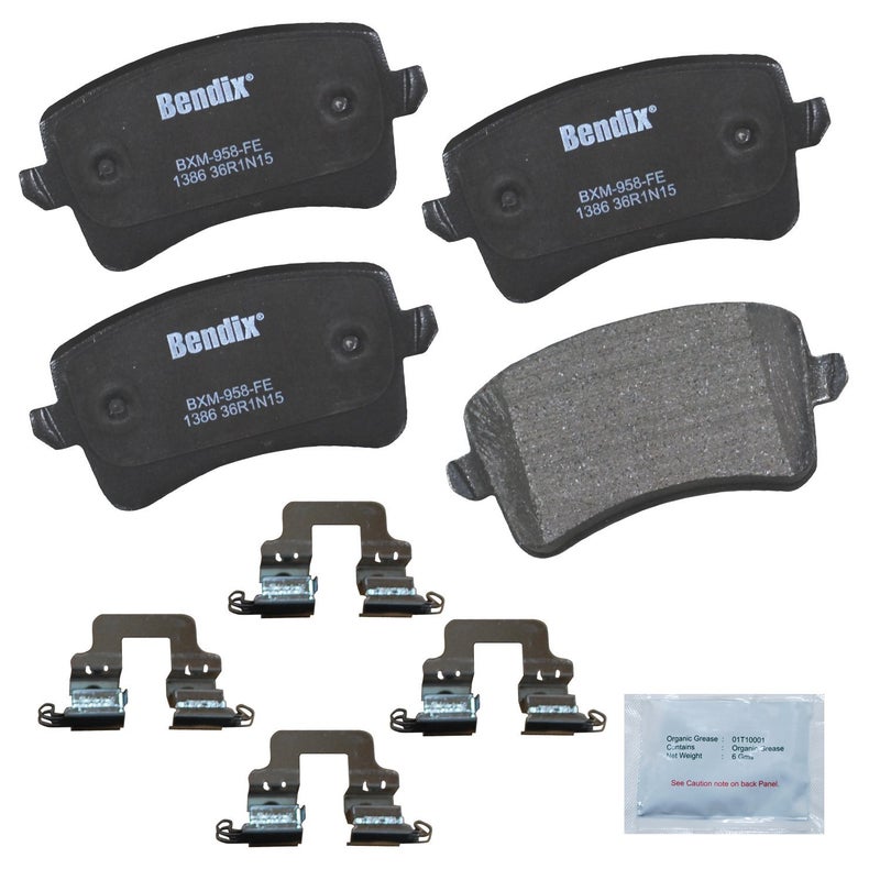 Bendix Priority1 CFM1386 SemiMetallic Rear Brake Pads for Select Models Audi A4 A4 allroad Quattro A5 A5 Q5 S4 S5 SQ5