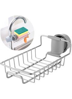 DMAYA Kitchen Sink Faucet Sponge Holder Organizer Over Stainless Steel Heavy Duty Thickening Hanging Drain Rack for scrubbers soap Bathroom Detachable no Suction Cup Bathroom soap Holder  - Image 1