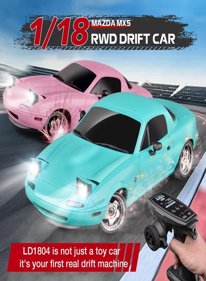 ARRIS سيارة درفت RC 1/18، LD1804 ميني مازدا MX-5 سيارة تحكم عن بعد عالية السرعة، 2.4GHz سيارات مياتا RC بنظام الدفع الخلفي مع أضواء LED جيروسكوبية لهدايا الألعاب - Image 2