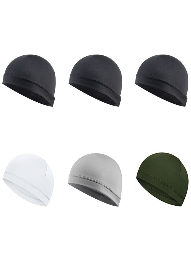 هوتو 6 قطع العرق Wicking Beanie قبعة تبريد الجمجمة قبعة باندانا رأس لف قبعات الصيف للنساء الرجال الأنشطة في الهواء الطلق - Image 1