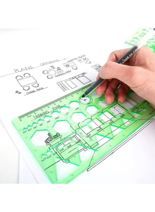 Multi Purpose Architectural PETG Drawing Stencil 4 Pcs Durable Flexible Round Geometric Template for Creative Design Space Saving Projects - Image 2