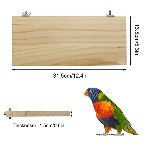 Litewoo Parrot Bird Wood Perch Platform Large Stand Shelf for Birds Budgie Parakeet Cockatiel Conure Cockatoo Macaw African Grey - Image 2