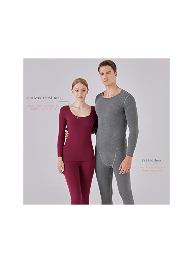 promass Thermal Underwear Set Base Layer Long Sleeve Top Ultra Soft Long Johns,Lined Thermals Leggings for Winter Workout Unisex (Female 1,L) - Image 3
