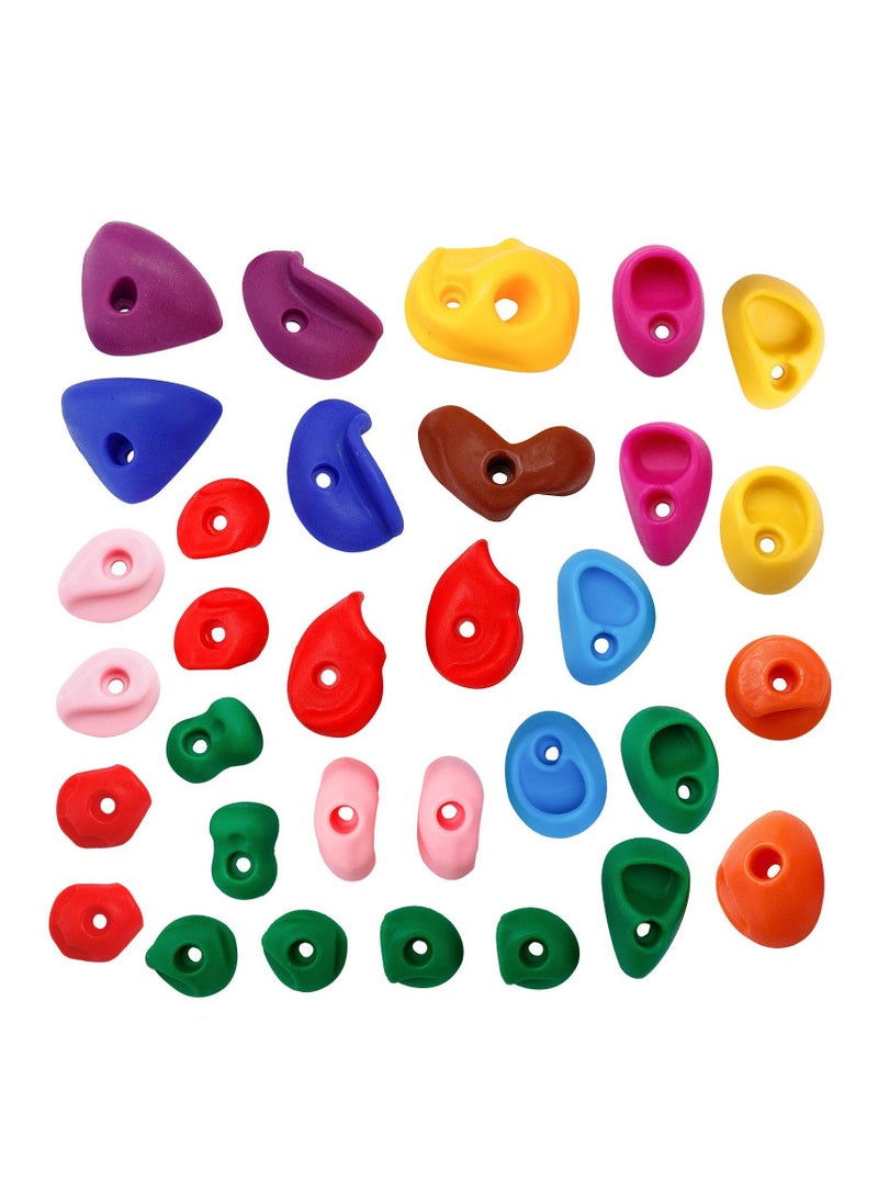 Generic - 32 Pack Rock Climbing Holds for Kids and Adults, Indoor & Outdoor Rock Wall Climbing Kit with Mounting Hardware, Suitable for DIY Rock Climbing Wall, Playground Accessories - Image 1