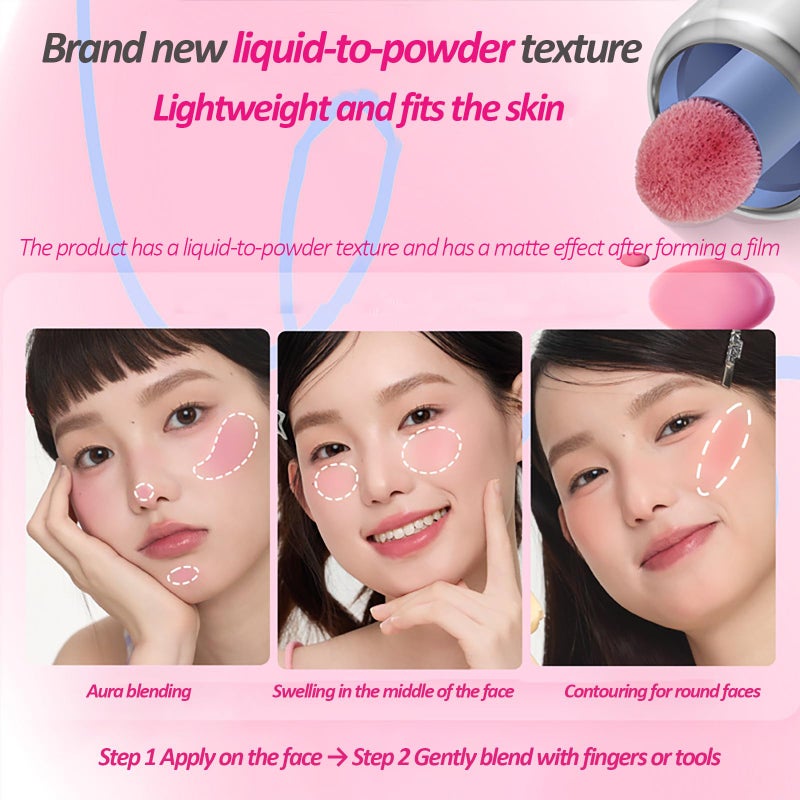 Aztk Liquid Blush, Aztk Jelly Color Liquid Blushes, Blush for Cheeks, Blushes Lotion with Sponge Head, High-Pigment, Long-Lasting, Waterproof, Matte Finish, 5ml (JC02) - Image 4