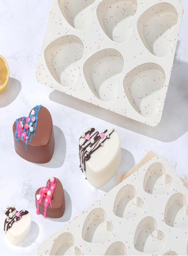 AOTASO 2 Inch Small Heart Shaped Silicone Molds for Chocolate, Candy, Cake, Soap (Set of 2, Cream) - Image 5