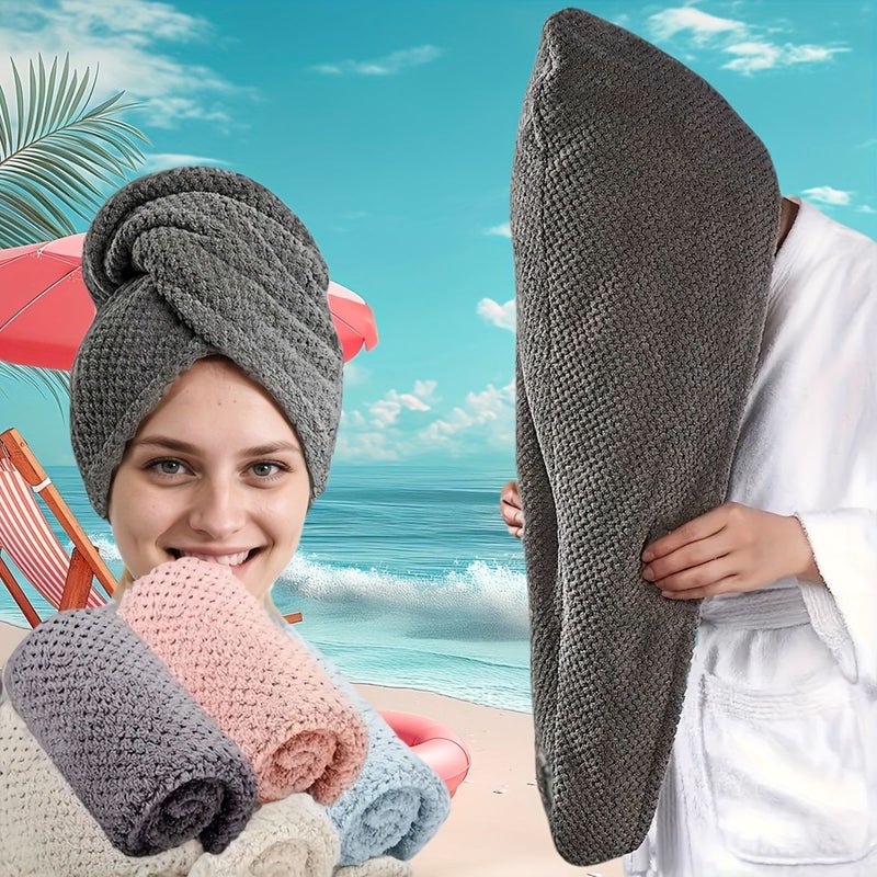 أناناس شبكة وردي منشفة شعر من microfiber سريعة الجفاف شديدة الامتصاص مناسبة للشعر المجعد - Image 1