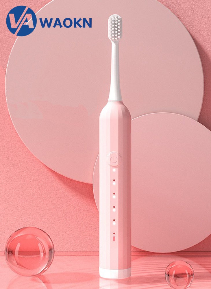 WAOKN Rechargeable Sonic Electric Toothbrush High-frequency Vibration IPX7 Waterproof Power Toothbrush 5 Modes Adjustable and Smart Electric Toothbrush with 1 Soft-bristle Brush Heads - Image 1