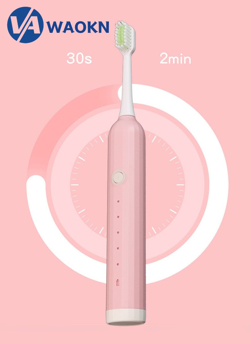 WAOKN Rechargeable Sonic Electric Toothbrush High-frequency Vibration IPX7 Waterproof Power Toothbrush 5 Modes Adjustable and Smart Electric Toothbrush with 1 Soft-bristle Brush Heads - Image 4