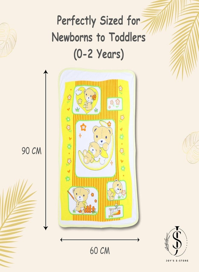 JOY'S E-STORE Super Soft Cotton Baby Towel – 90x60 cm | Lightweight & Skin-Friendly Bath Towel for Newborns, Infants & Toddlers (0–2 Years) | Quick Absorbent & Travel Friendly - 1955 Yellow - Image 3