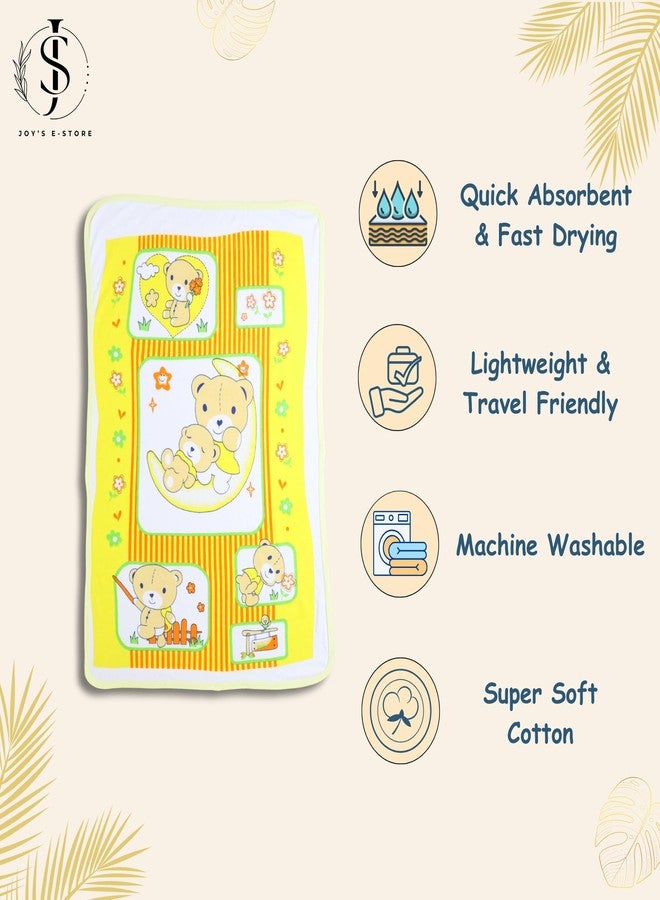 JOY'S E-STORE Super Soft Cotton Baby Towel – 90x60 cm | Lightweight & Skin-Friendly Bath Towel for Newborns, Infants & Toddlers (0–2 Years) | Quick Absorbent & Travel Friendly - 1955 Yellow - Image 4