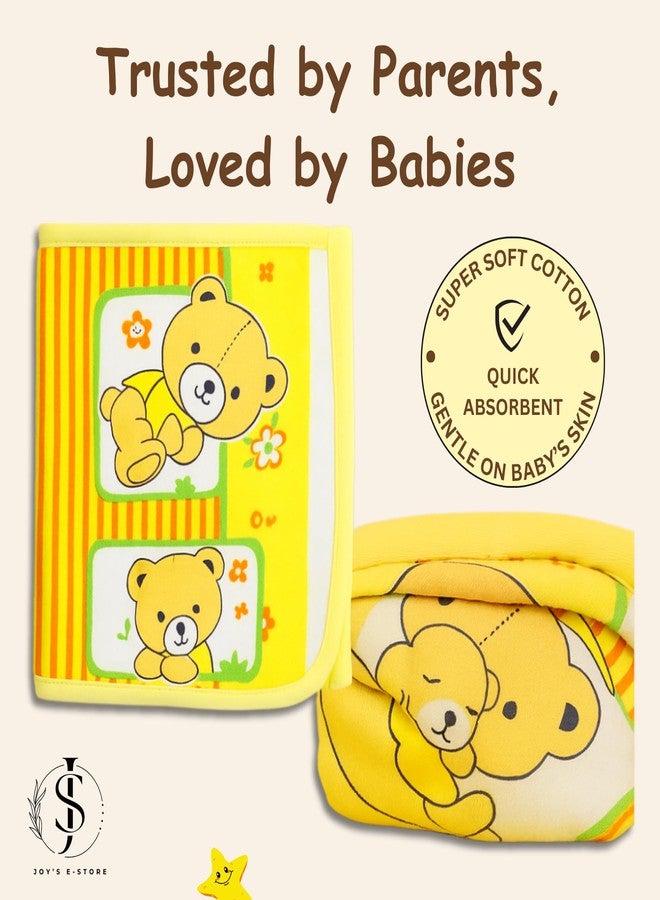 JOY'S E-STORE Super Soft Cotton Baby Towel – 90x60 cm | Lightweight & Skin-Friendly Bath Towel for Newborns, Infants & Toddlers (0–2 Years) | Quick Absorbent & Travel Friendly - 1955 Yellow - Image 2