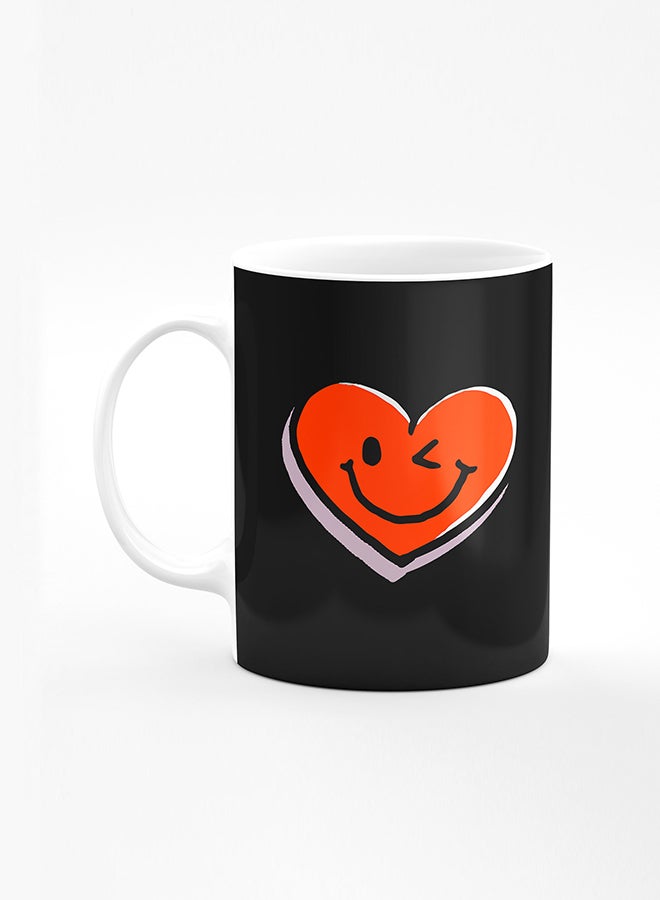 Stylizedd Designer Printed Coffee Mug with Heavy Duty Handle 11oz Ceramic Personalised Gift Mugs Cup [Microwave Safe & Dishwasher Proof] - Winking Heart - Image 1