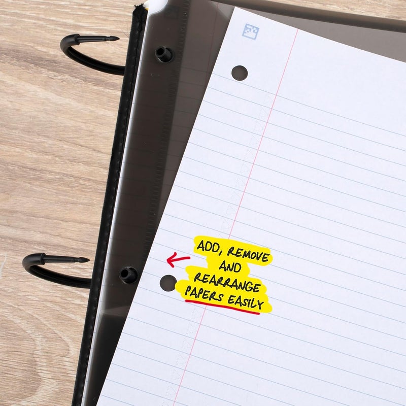 فايف ستار Flex Refillable Notebook + Study App، ورق مسطر للجامعة، 1 بوصة TechLock Rings، جيوب، علامات تبويب وفواصل، سعة 200 ورقة، أزرق (29328AD2) - Image 5