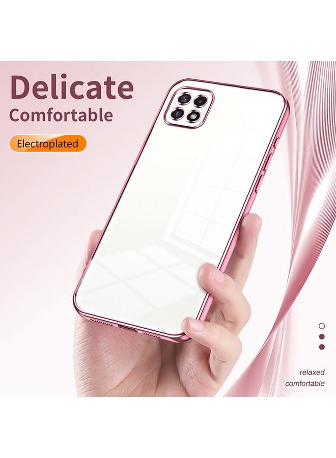 اس-توب جراب لهاتف Samsung Galaxy A22 5G / A22s، جراب هاتف شفاف مطلي بفتحة دقيقة - Image 5