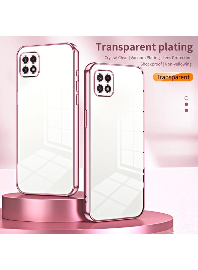 اس-توب جراب لهاتف Samsung Galaxy A22 5G / A22s، جراب هاتف شفاف مطلي بفتحة دقيقة - Image 2