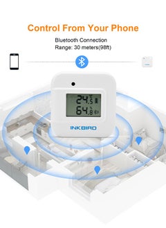 INKBIRD Smart Thermometer Temperature And Humidity Monitor Hygrometer Indoor, Free App For Ios And Android Ibs-Th2 Plus Version Supports External Temperature Probe And Digital Display  - Image 3