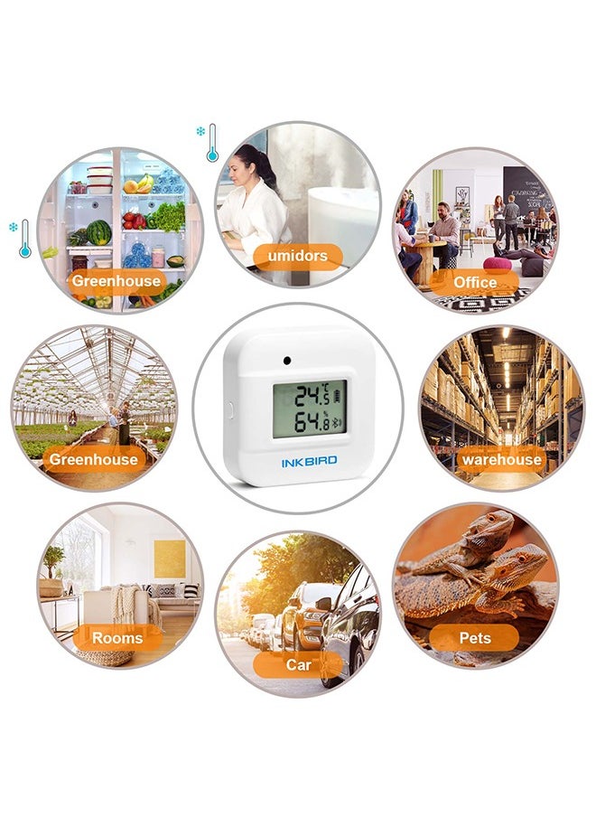 INKBIRD - Smart Thermometer Temperature And Humidity Monitor Hygrometer Indoor, Free App For Ios And Android Ibs-Th2 Plus Version Supports External Temperature Probe And Digital Display - Image 1