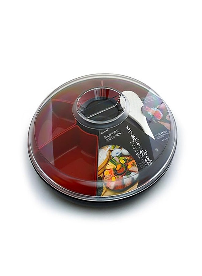 Inomata JapanBargain 3023, Japanese Divided Serving Plate Cover Appetizer Tray With Lid Temaki Hand Roll Sushi Making Kit Made in Japan, Six Compartments - Image 1