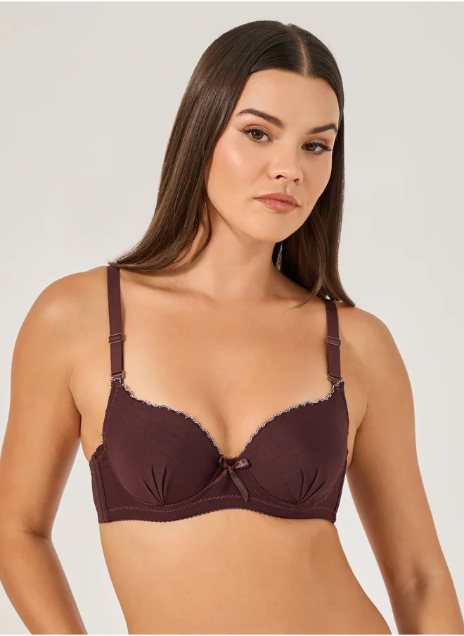 Styli Pack of 2 - Padded Non-Wired T-Shirt Bra with Contrast Trim