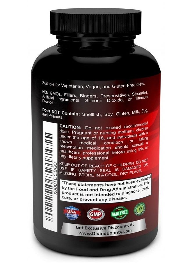 Divine Bounty - Glucosamine Sulfate Supplement (2000mg per Serving) with MSM - 240 Small Vegetarian Capsules - No Shellfish, GMO's or Harmful Additives - Image 1