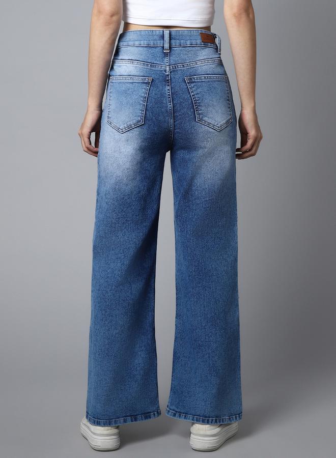 HIGH STAR High Rise Faded Wide Leg Jeans - Image 3