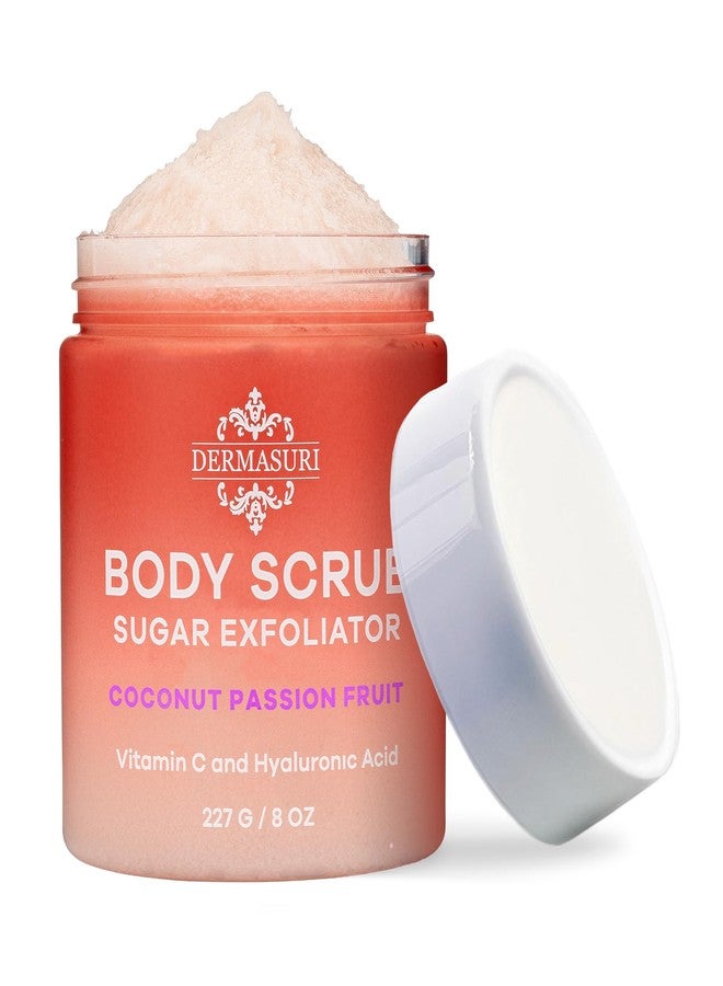 Dermasuri Exfoliating Sugar Scrub - Body Scrubber for Men & Women - Exfoliates & Removes Dead & Dry Skin for a Soft & Radiant Glow - Deep Hydration & Moisture - Coconut Passion Fruit - Image 1